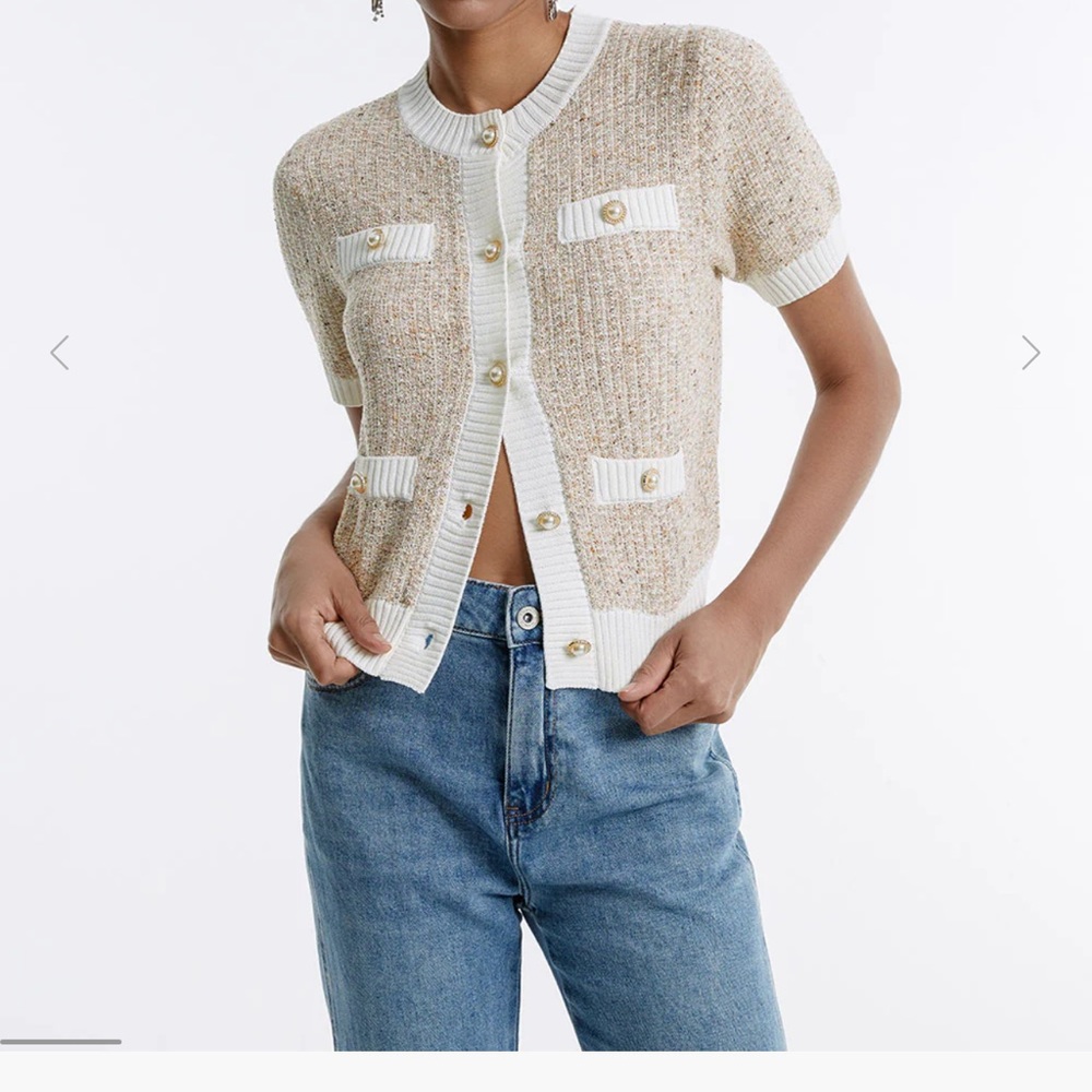 Contrast Trim Cardigan